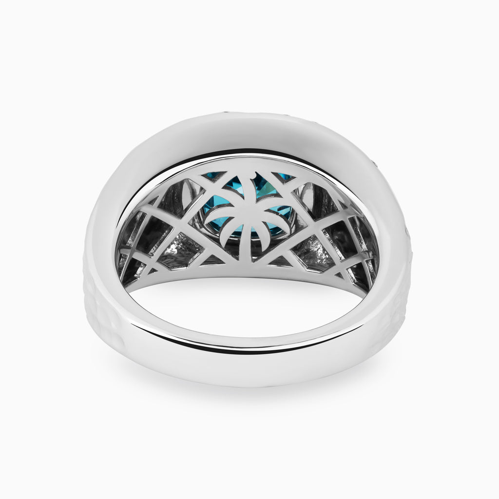 7.00ct Platinum Blue Zircon Ring