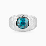 7.00ct Platinum Blue Zircon Ring