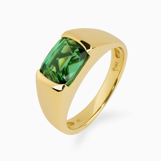 3.49ct Green Tourmaline Mens Ring