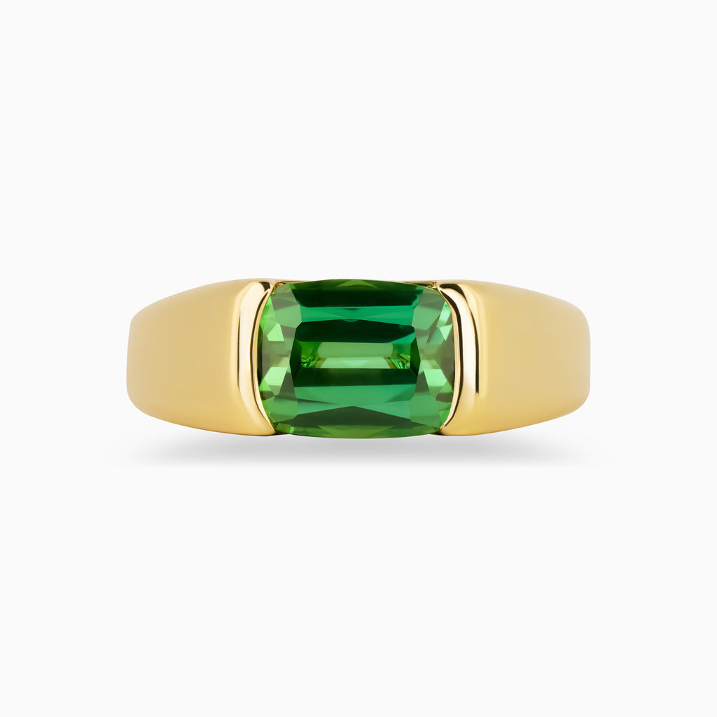 3.49ct Green Tourmaline Mens Ring