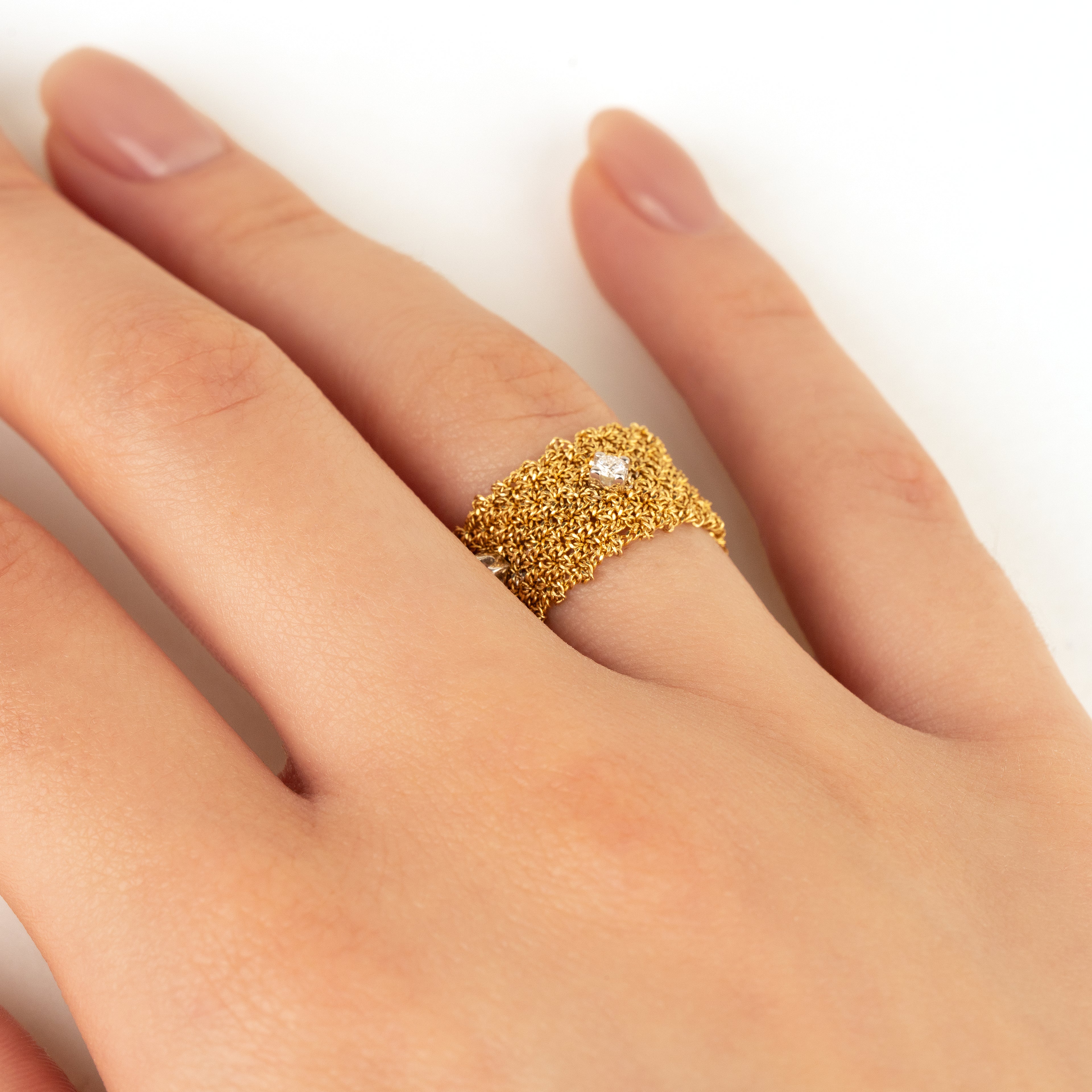 Equine Gold Mesh Ring