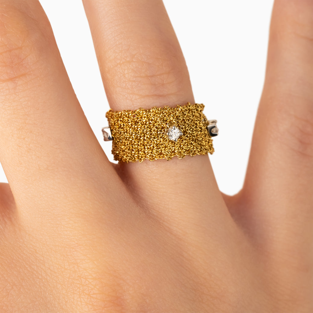 Equine Gold Mesh Ring