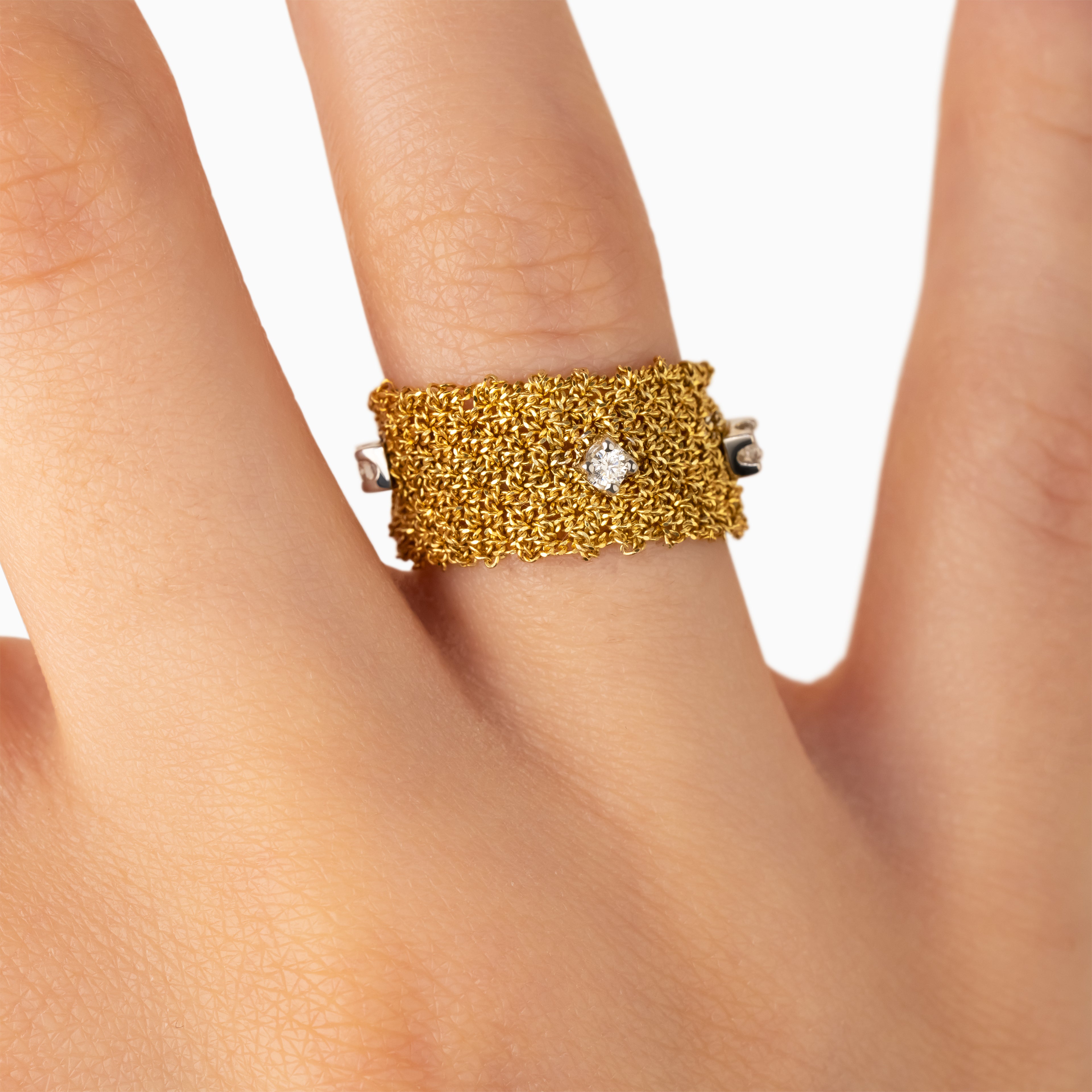 Equine Gold Mesh Ring