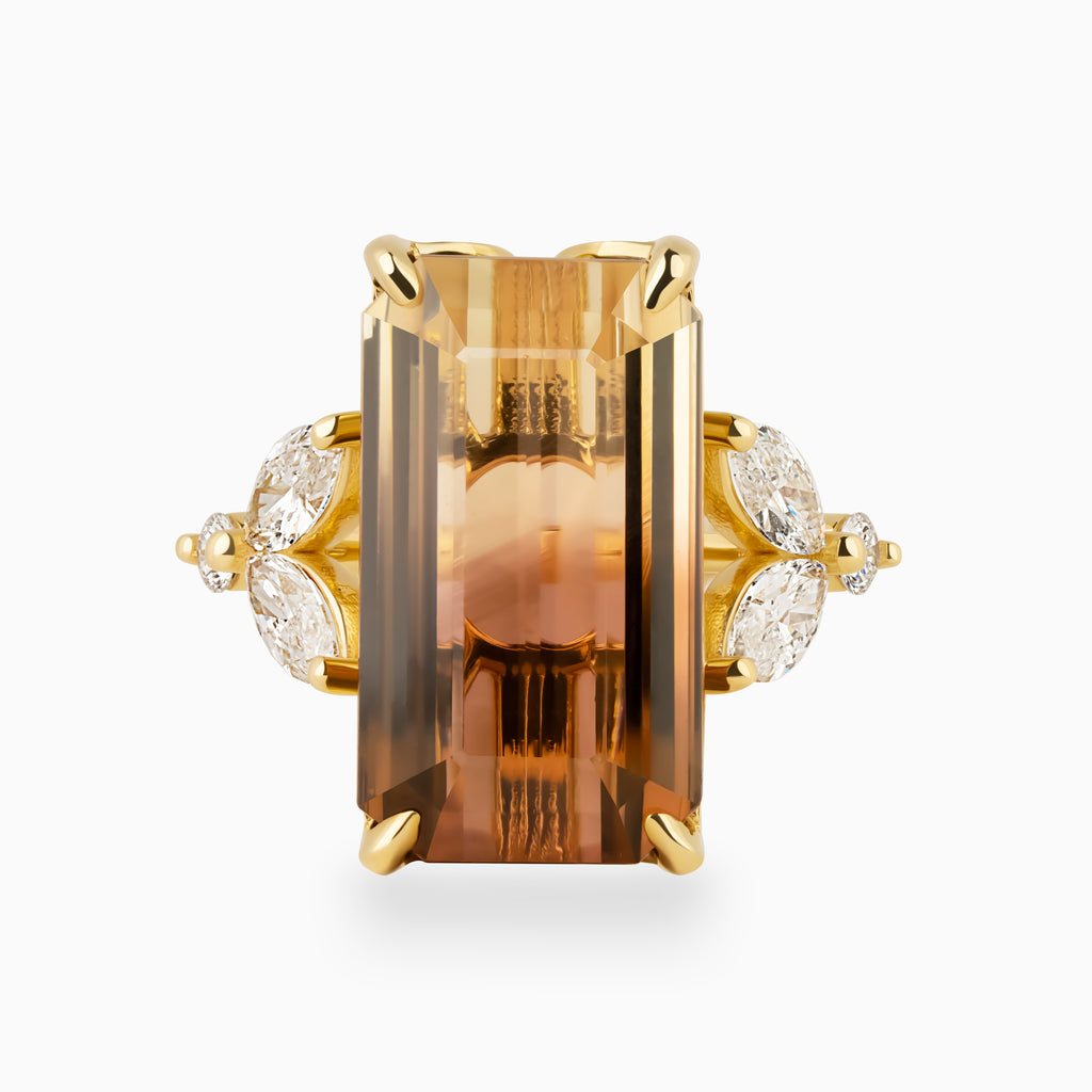 11.08ct Emerald Pink Bi-Color Tourmaline Ring
