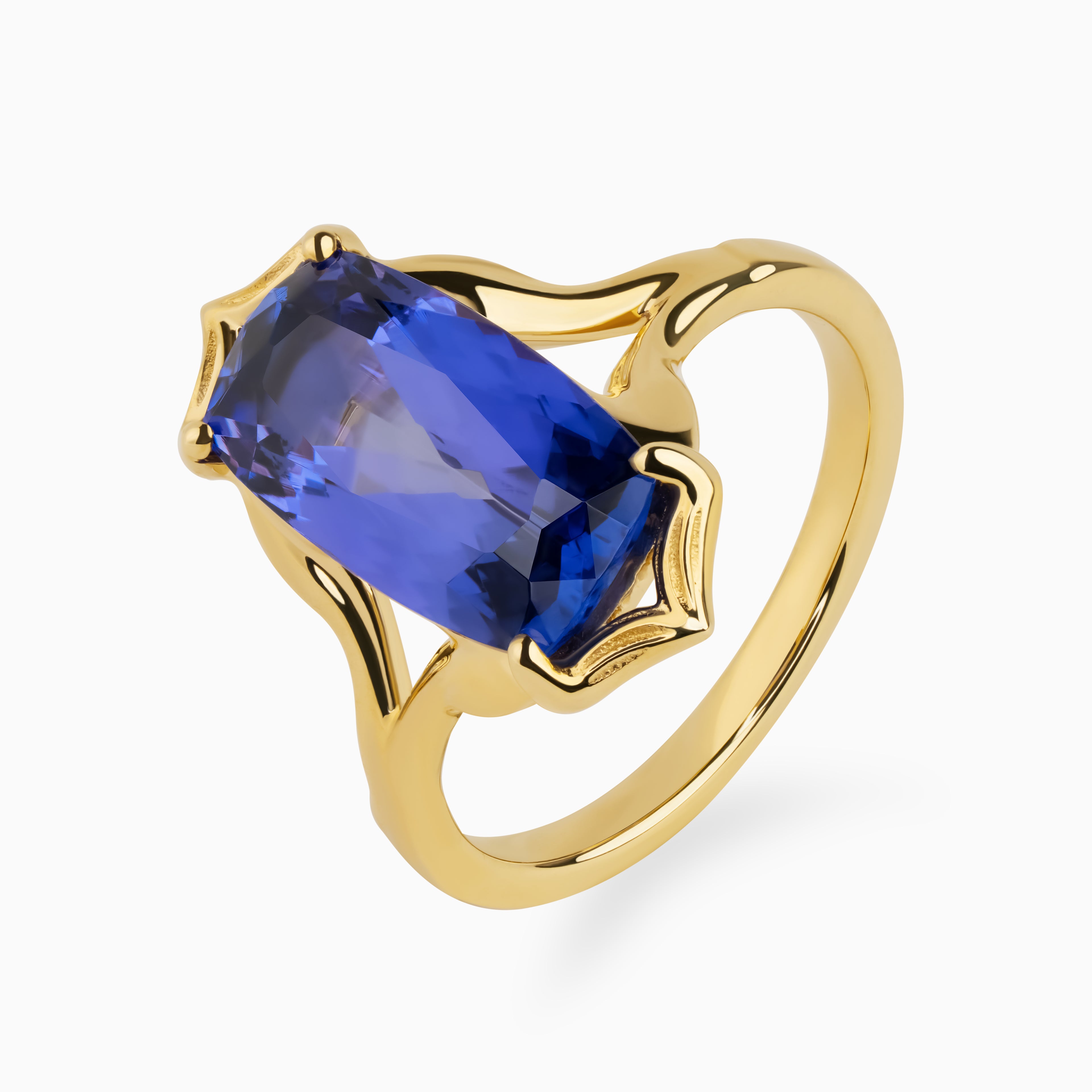 Tanzanite Crown Solitaire Ring