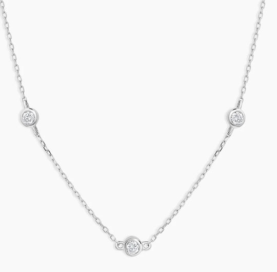 14K White Gold Diamond Chain Necklace