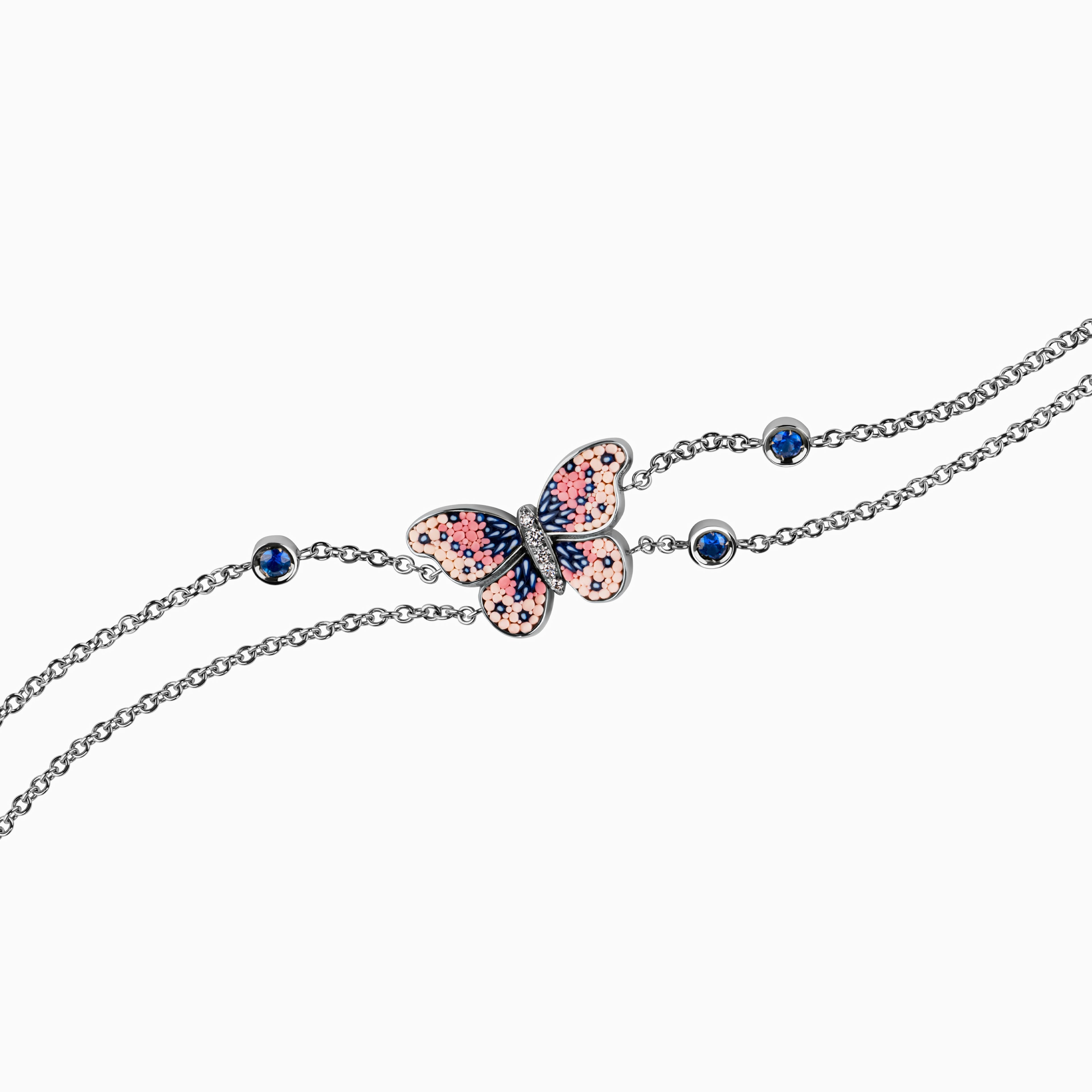 Micro Mosaic Butterfly Chain Bracelet