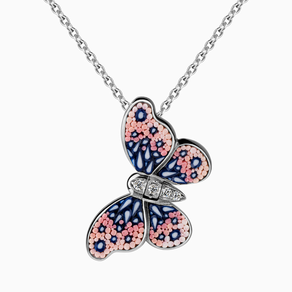 Micro Mosaic Butterfly Necklace