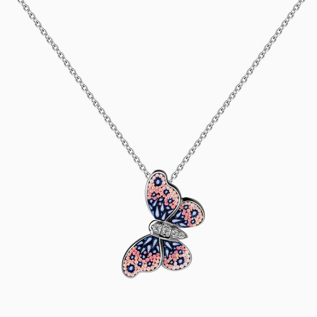 Micro Mosaic Butterfly Necklace