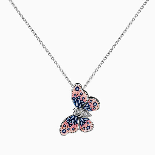 Micro Mosaic Butterfly Necklace