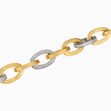 Luxe Diamond and Brushed Gold Link Necklace