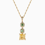 Citrine and Peridot Drop Necklace