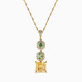 Citrine and Peridot Drop Necklace