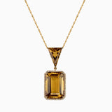 Caramel Citrine Drop Necklace