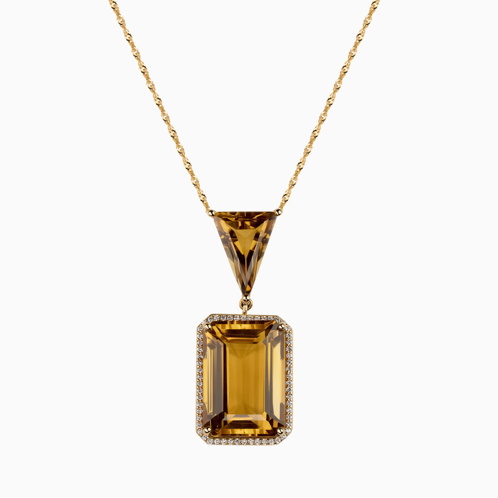 Caramel Citrine Drop Necklace