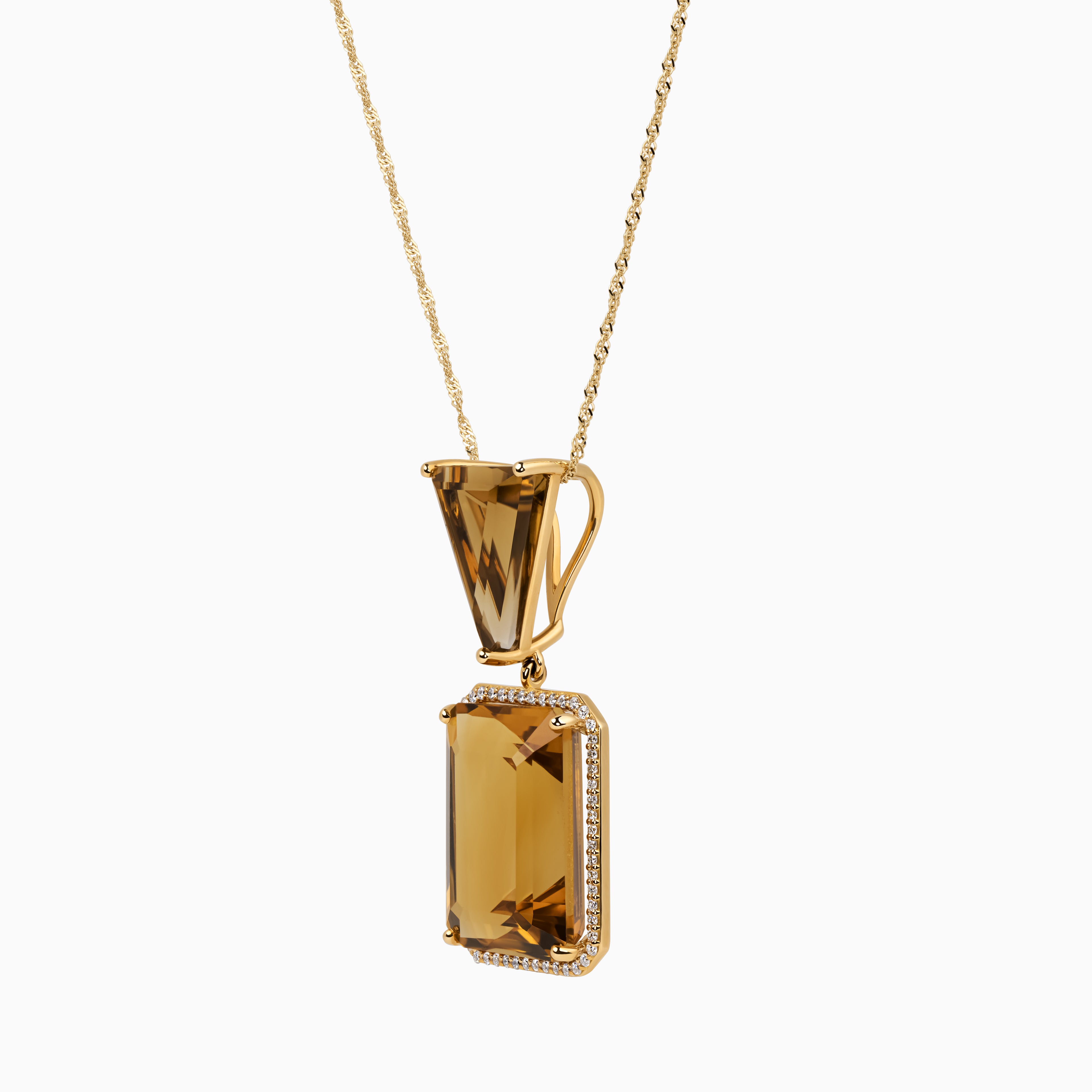 Caramel Citrine Drop Necklace
