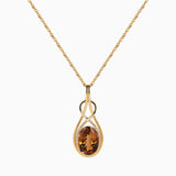 Golden Topaz Halo Necklace
