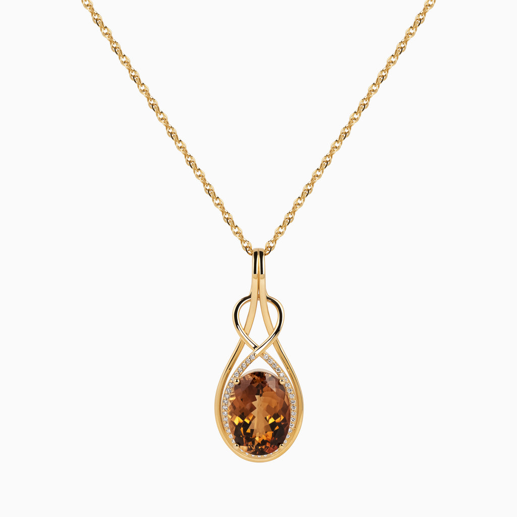 Golden Topaz Halo Necklace