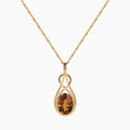 Golden Topaz Halo Necklace
