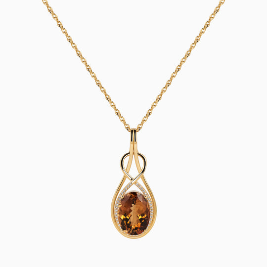 Golden Topaz Halo Necklace