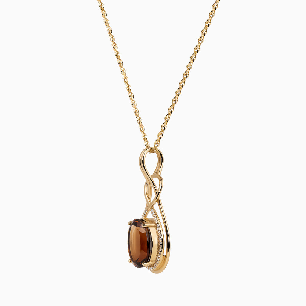Golden Topaz Halo Necklace