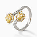 Yellow and White Diamond Twist Ring