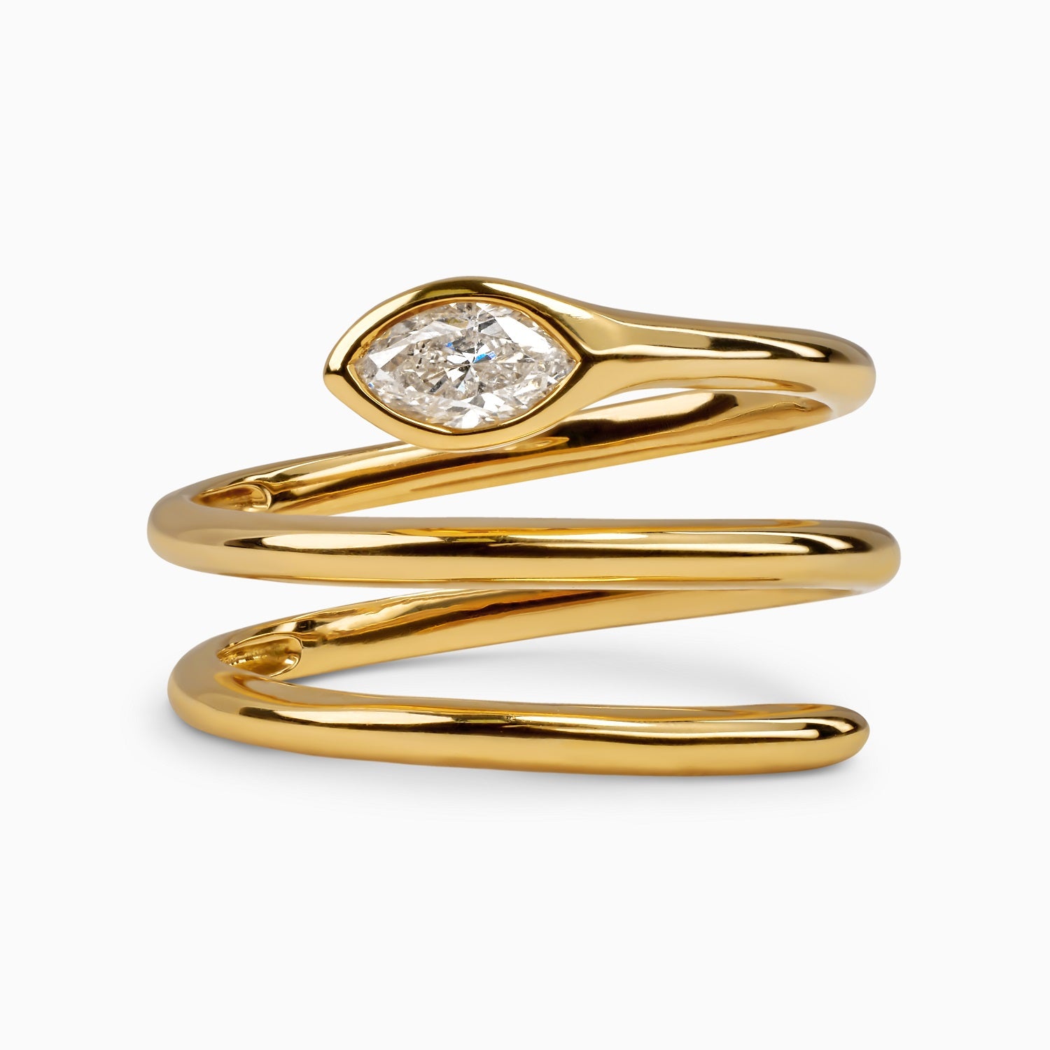 Diamond Tri-Spiral Ring