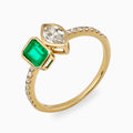 Duet Emerald and Diamond Ring