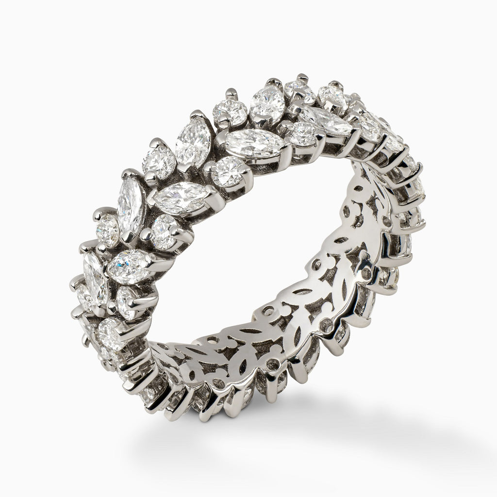 2.36ct Marquise and Round Diamond Eternity Ring