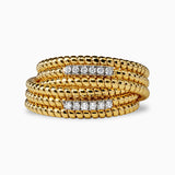 Stacked Ring with Two Diamond Bars