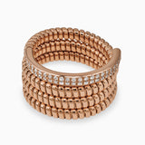 Coiled Ribbed Band with Diamonds
