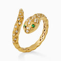 Diamond and Emerald Serpent Ring