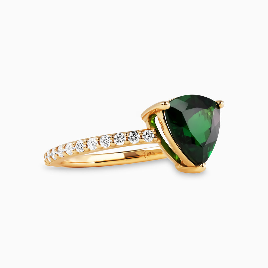 2.10ct Tsavorite Ring with Diamonds