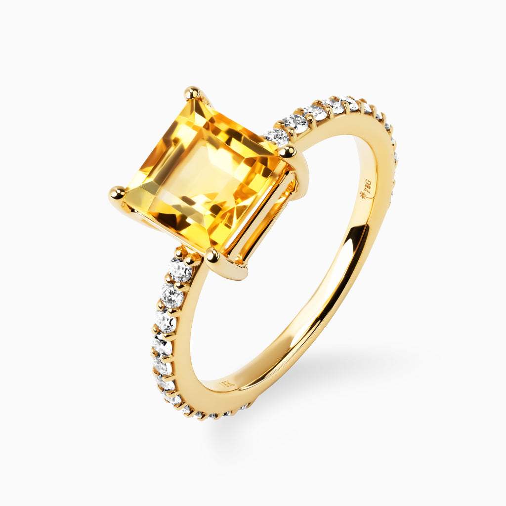 1.91ct Citrine Ring with Diamonds