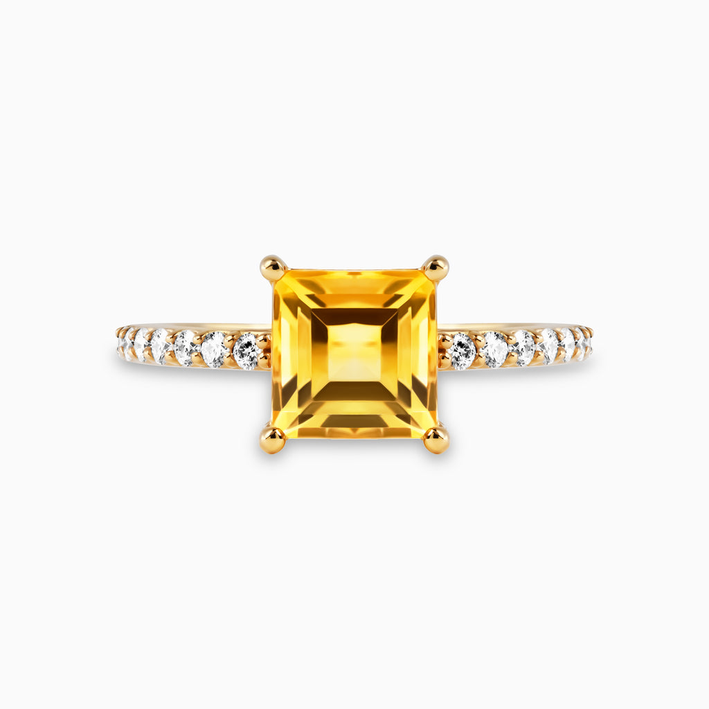 1.91ct Citrine Ring with Diamonds