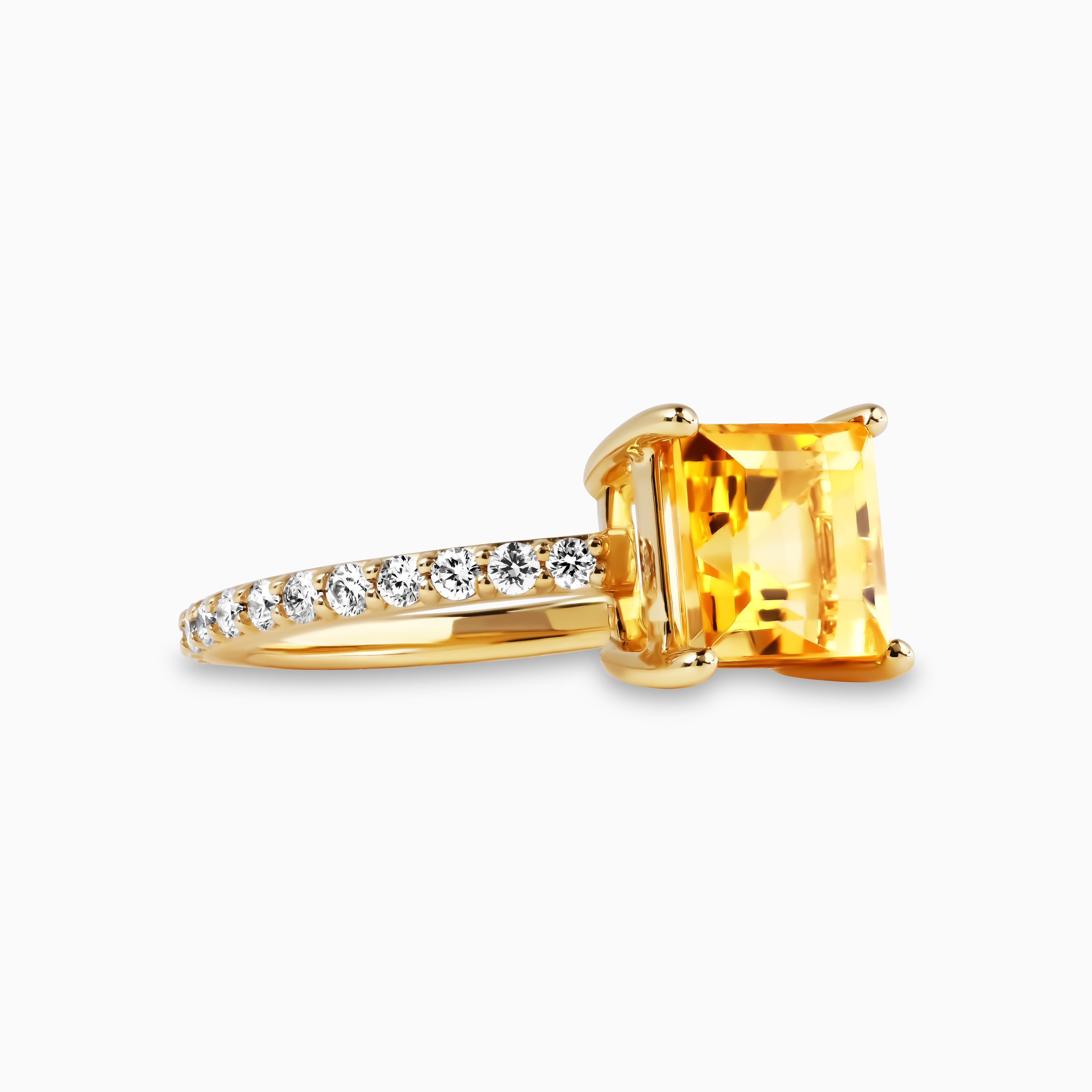 1.91ct Citrine Ring with Diamonds