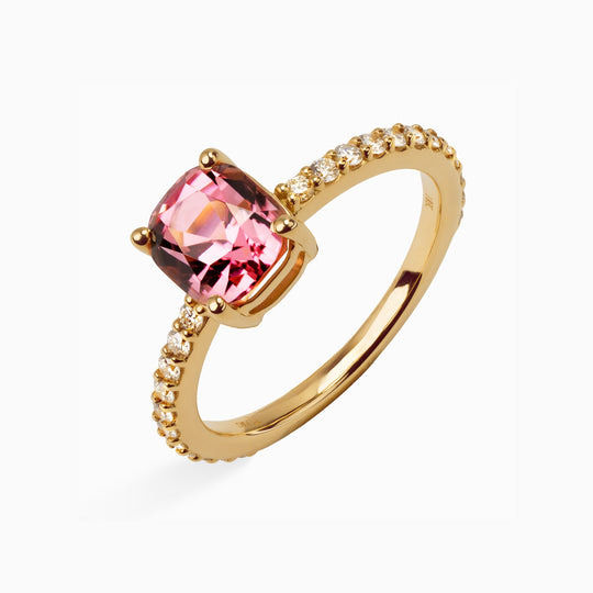 1.62ct Pink Tourmaline Ring with Diamonds