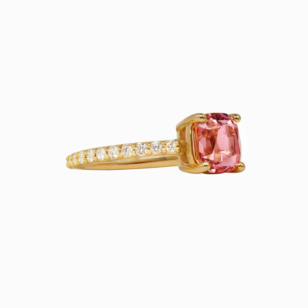 1.62ct Pink Tourmaline Ring with Diamonds