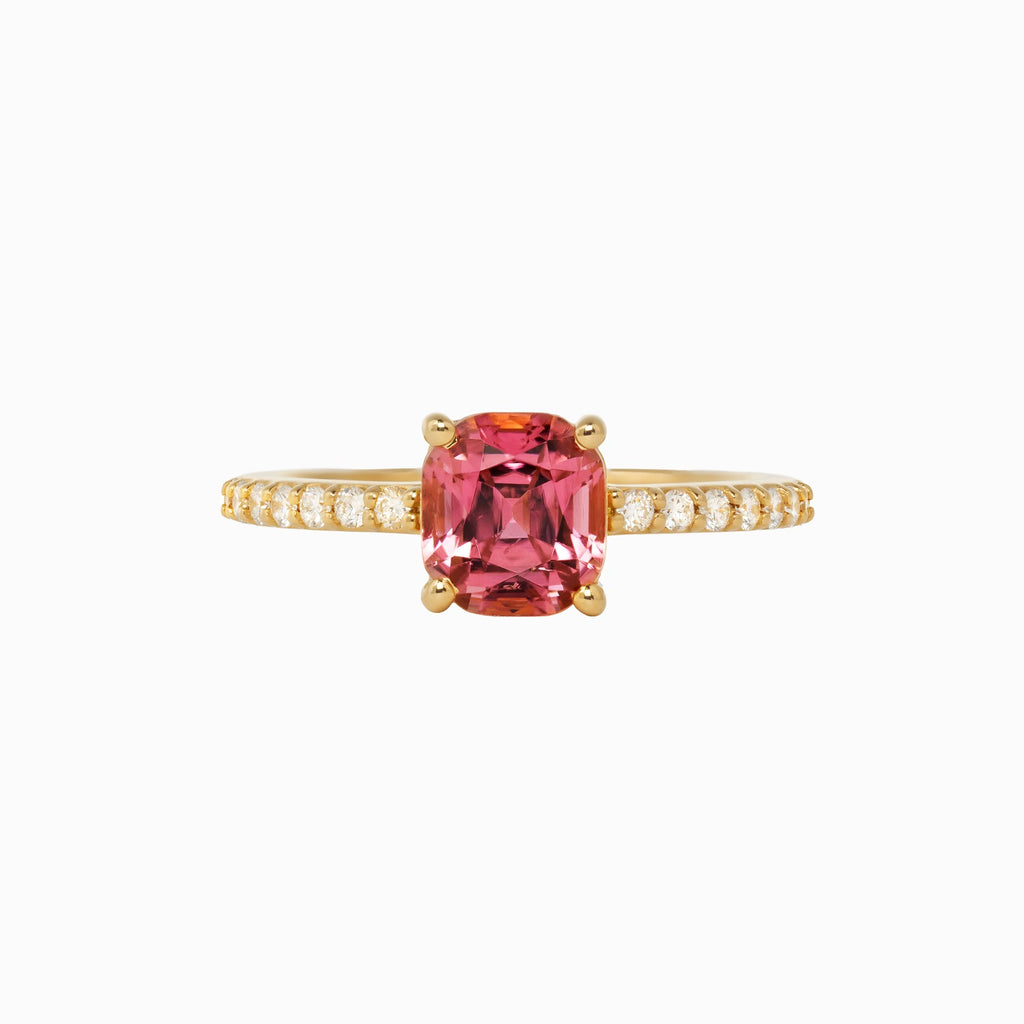 1.62ct Pink Tourmaline Ring with Diamonds