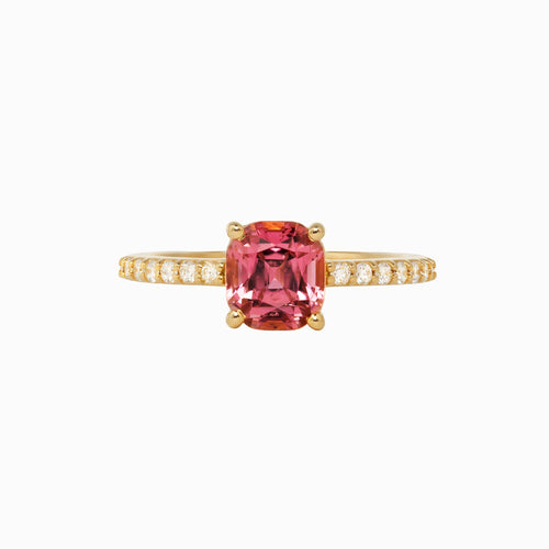 1.62ct Pink Tourmaline Ring with Diamonds