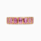 Emerald Cut Pink Sapphire Bezel Set Eternity Ring