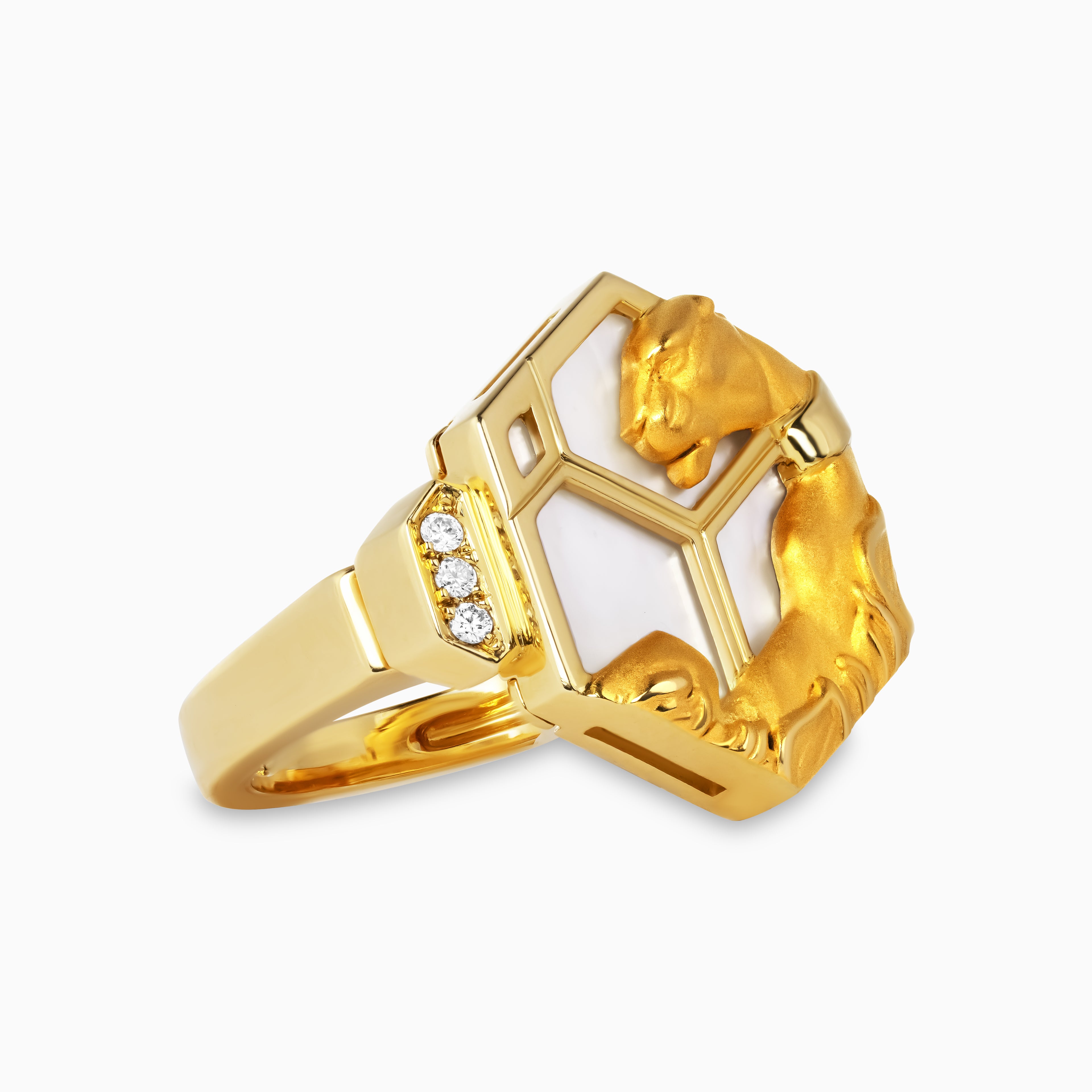 Hexagon Panther Ring