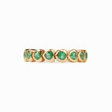 Round Emerald in Heart Bezel Set Eternity Ring