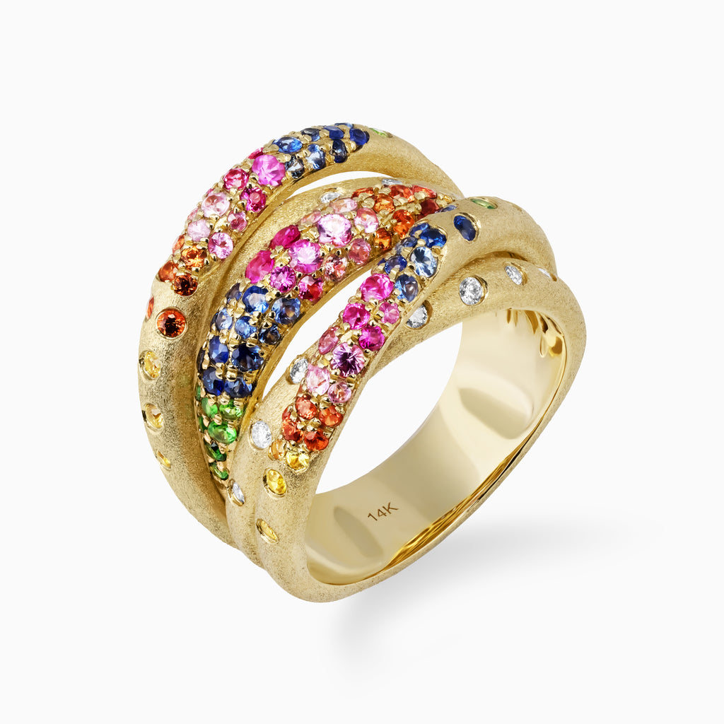 Twisted Rainbow Confetti Ring