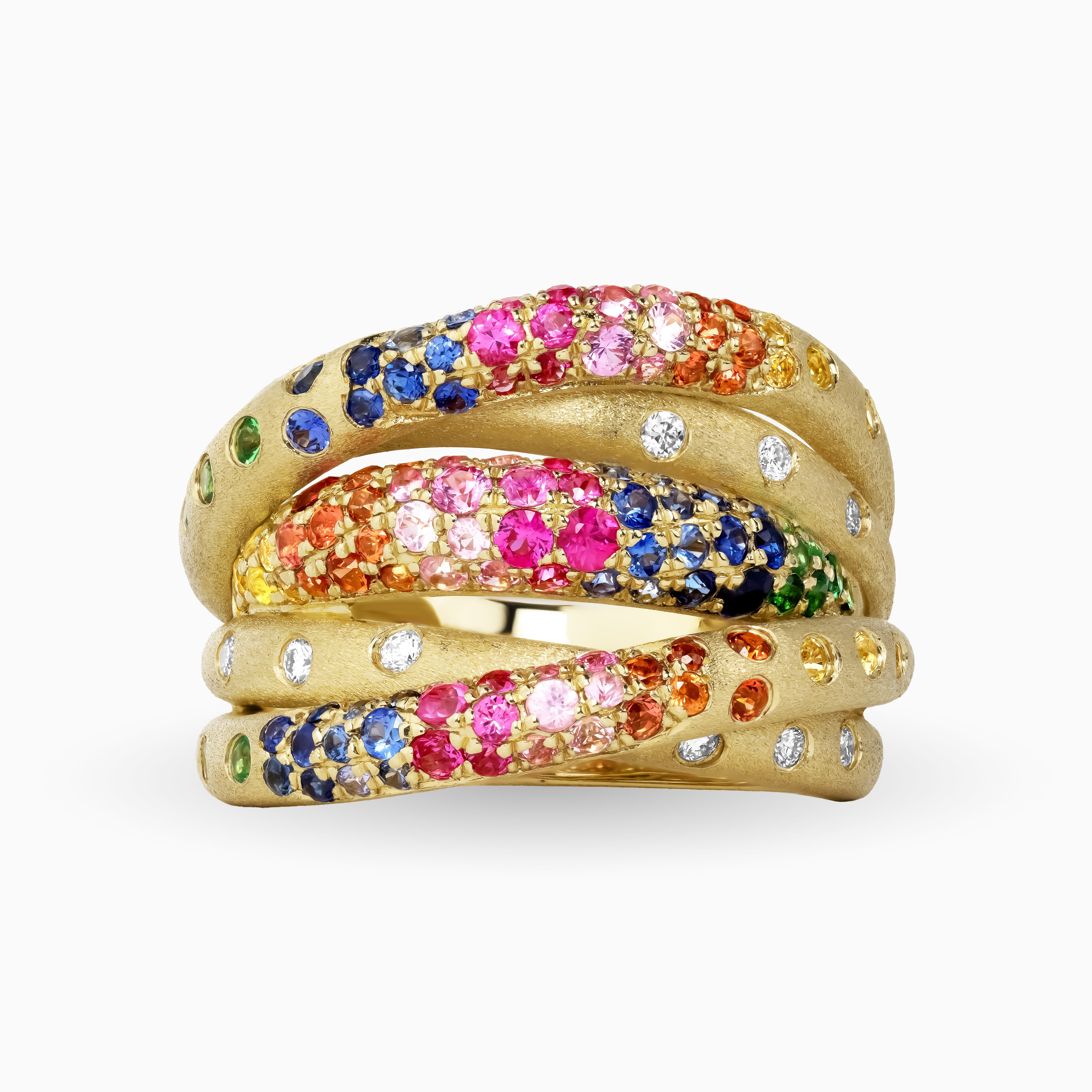 Twisted Rainbow Confetti Ring