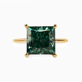5.67ct Blue-Green Lab Moissanite Ring
