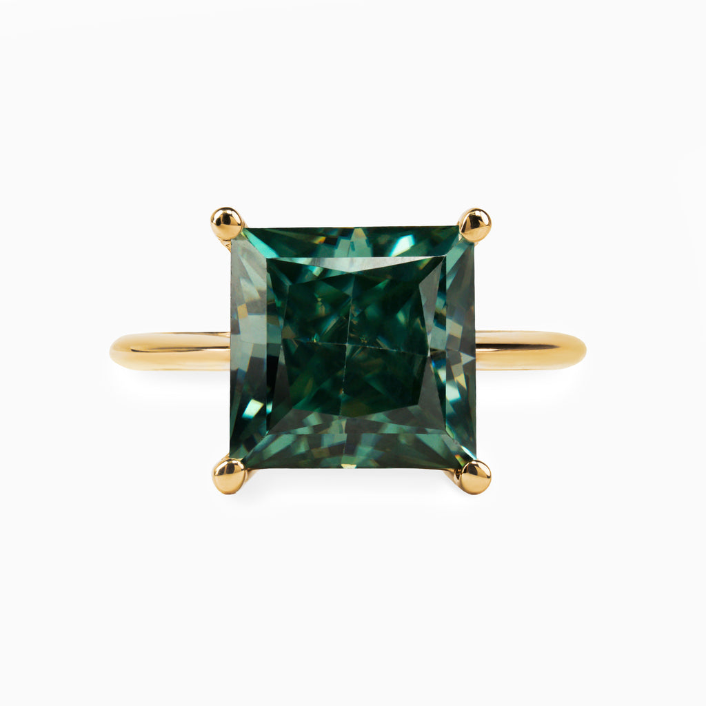 5.67ct Blue-Green Lab Moissanite Ring