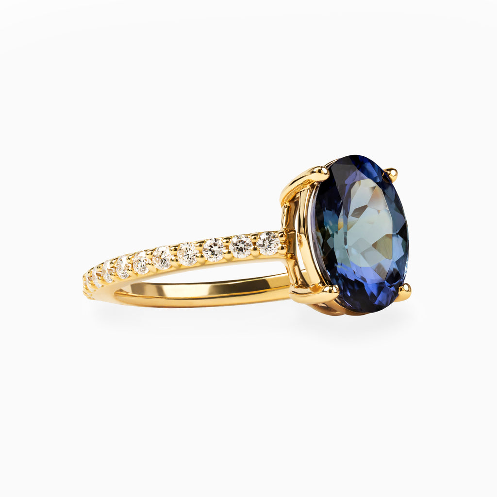 2.06ct Oval Tanzanite Ring with Diamonds