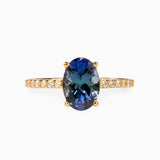 2.06ct Oval Tanzanite Ring with Diamonds
