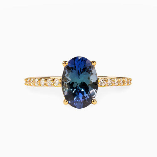2.06ct Oval Tanzanite Ring with Diamonds